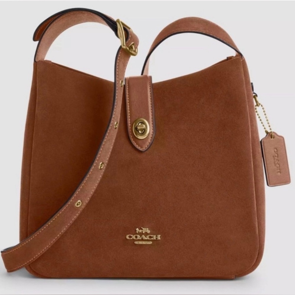 NEW Coach Hadley Convertible Crossbody Bag Suede CW004 Color: Sienna - Picture 7 of 11